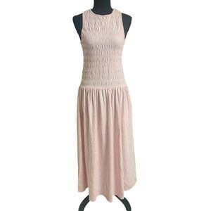 Universal Thread Womens Light Pink Sleeveless Smocked Bodice Maxi Dress Large